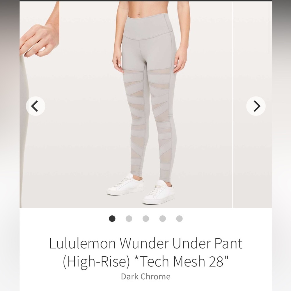 Lululemon Wunder Under Pant - Dark Chrome tech mesh